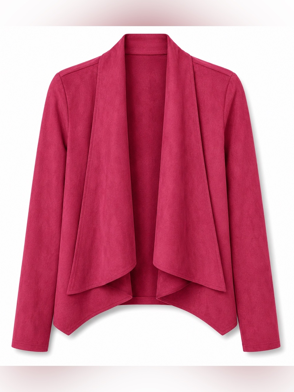 Open-Front Draped Blazer in Berry Pink